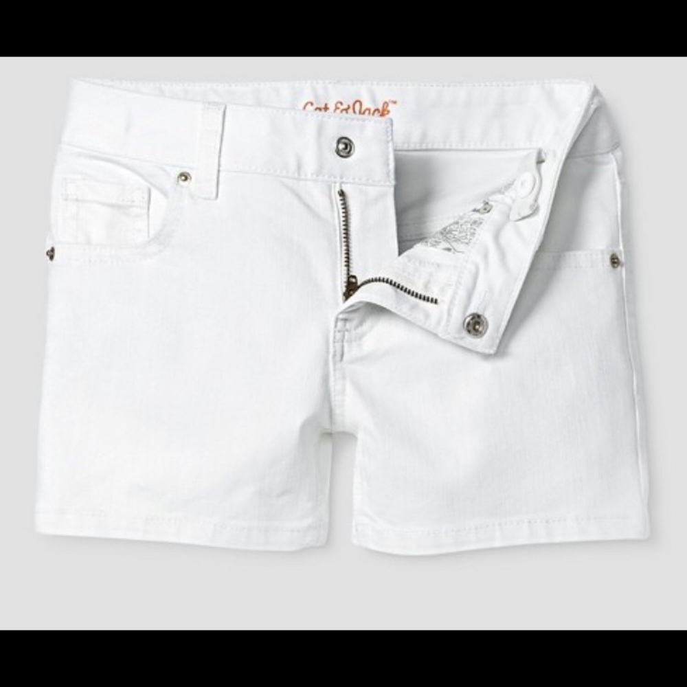 Cat & Jack Girls Jean Shorts White Size 12